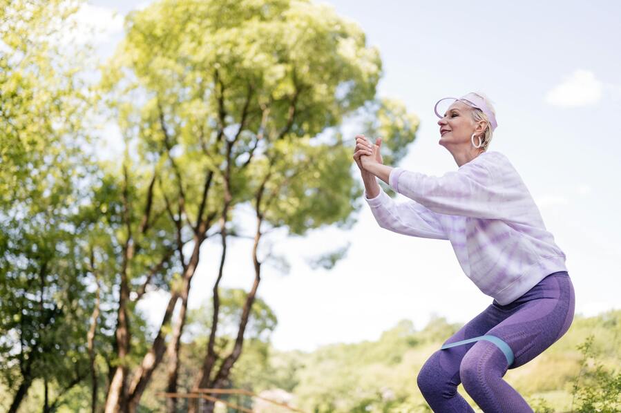 Seniorsmart träning med gummiband
